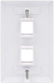 img 2 attached to 🔌 UL Listed VCE 2-Port Keystone Wall Plate 10 Pack in White for Keystone Jack and Modular Inserts