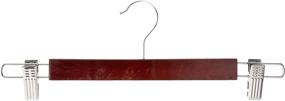 img 4 attached to 👔 Premium Quality Wooden Pant & Skirt Hangers - 10 Pack Mahogany Skirt/Pants Hangers for Organized Wardrobe