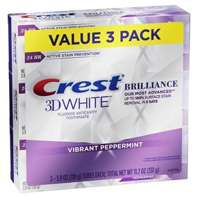 img 4 attached to Crest 3D White Brilliance Toothpaste, Refreshing Vibrant Peppermint Flavor, 3.9 Oz (Pack of 3)