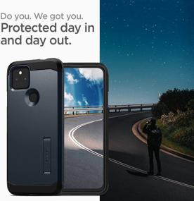 img 2 attached to Чехол Spigen Tough Armor, разработанный для Google Pixel 5A 5G (2021) - Металлический Сланец