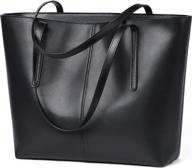 👜 seammer women's leather tote bag: stylish & spacious shoulder handbag for work logo