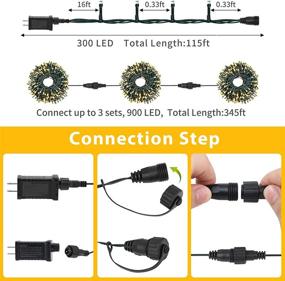 img 1 attached to 🎄 QUWIN Waterproof LED Outdoor Christmas String Lights: 115Ft 300 LED UL Certified 8 Modes, End-to-End Plug. Perfect for Christmas Tree, Patio, Wedding, Party - Warm White Fairy Lights