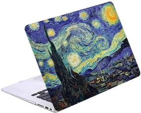 img 1 attached to 🌌 Sykiila 4 in 1 Hard Shell Case with HD Screen Protector, TPU Keyboard Cover, and Sleeve for Older MacBook Air 13 Inch (2010-2017), Model A1369 / A1466 - Starry Night