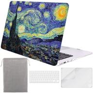 🌌 sykiila 4 in 1 hard shell case with hd screen protector, tpu keyboard cover, and sleeve for older macbook air 13 inch (2010-2017), model a1369 / a1466 - starry night logo