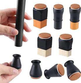 img 4 attached to 🪑 Premium 16 Pcs Black Silicone Chair Leg Floor Protectors with Felt - Extra Small Chair Leg Caps to Fit 0.5" - 1" Silicon Furniture Leg Feet - Protect Your Wooden Floor from Scratches and Noise