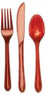 🍴 придайте своему набору посуды блеск с помощью creative converting premium plastic glitz red glitter cutlery – 48 предметов в упаковке логотип