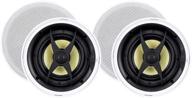 🔊 high-quality monoprice 2 way in-ceiling speakers with aramid fiber and titanium silk drivers - caliber slim series (pair) logo