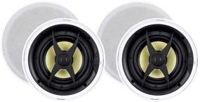 img 4 attached to 🔊 High-Quality Monoprice 2 Way in-Ceiling Speakers with Aramid Fiber and Titanium Silk Drivers - Caliber Slim Series (Pair)