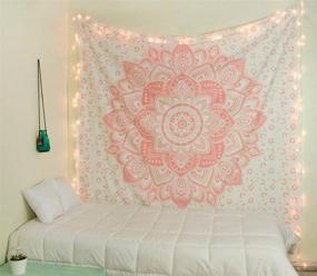 img 1 attached to 🌸 Passion Ombre Tapestry Mandala Wall Art Hippie Wall Hanging Bedspread with Metallic Shine - Popular Handicrafts Bohemian Tapestry, 84x54 Inches in Rose Gold