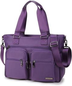 img 4 attached to 👜 Crest Design Water Repellent Nylon Shoulder Bag: Versatile Handbag for Travel, Work, and School