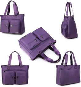 img 2 attached to 👜 Crest Design Water Repellent Nylon Shoulder Bag: Versatile Handbag for Travel, Work, and School