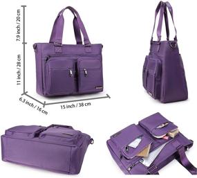 img 1 attached to 👜 Crest Design Water Repellent Nylon Shoulder Bag: Versatile Handbag for Travel, Work, and School