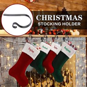 img 2 attached to 🎅 Set of 4 Christmas Stocking Holders for Mantle with Protective Pads - Multi-Use Hooks for Fireplace Mantle - Mantel Stocking Holder Clip for Xmas Party Decoration