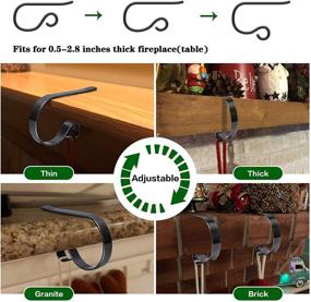 img 3 attached to 🎅 Set of 4 Christmas Stocking Holders for Mantle with Protective Pads - Multi-Use Hooks for Fireplace Mantle - Mantel Stocking Holder Clip for Xmas Party Decoration