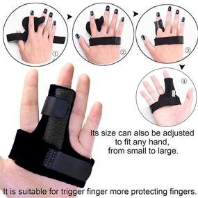 img 1 attached to 💪 Reppkyh Finger Splint, 3 Pack - Support for Trigger Finger, Mallet Finger, Baseball Finger, Strain, Sprains, Broken Fingers - Ideal for Basketball - Black Trigger Finger Splints - One Size