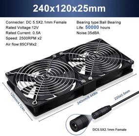 img 3 attached to 💨 Wathai Big Airflow 120mm Fan with Speed Controller for Cooling Mining Machines, Cabinets, Servers, Workstations