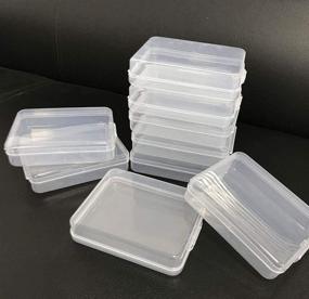 img 2 attached to 📦 Pcxino 20-Pack Clear Plastic Beads Storage Containers Box with Hinged Lid for Crafts, Jewelry, Hardware, Tools, Office Supplies Clips (4.4 x 3.5 x 1.1 Inch)