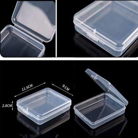 img 1 attached to 📦 Pcxino 20-Pack Clear Plastic Beads Storage Containers Box with Hinged Lid for Crafts, Jewelry, Hardware, Tools, Office Supplies Clips (4.4 x 3.5 x 1.1 Inch)