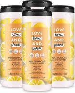 🍋 multi-purpose cleaning wipes - love home &amp; planet citrus yuzu &amp; vanilla (pack of 4) - 37 count logo