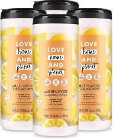 img 4 attached to 🍋 Multi-Purpose Cleaning Wipes - Love Home &amp; Planet Citrus Yuzu &amp; Vanilla (Pack Of 4) - 37 Count