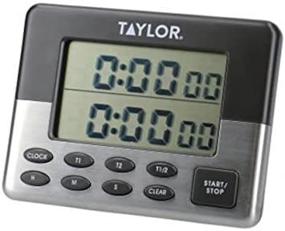 img 2 attached to ⏱️ Taylor Pro Digital Dual Kitchen Timer with Stopwatch Function - 24 Hours Portable Countdown Clock, Endorsed by Professional Chefs - Plastic and Stainless Steel in Grey and Silver