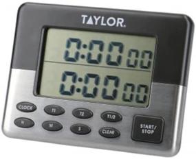 img 3 attached to ⏱️ Taylor Pro Digital Dual Kitchen Timer with Stopwatch Function - 24 Hours Portable Countdown Clock, Endorsed by Professional Chefs - Plastic and Stainless Steel in Grey and Silver