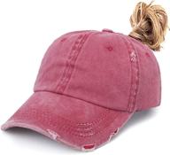 🧢 leotruny women's washed cotton high ponytail baseball cap - enhanced seo логотип