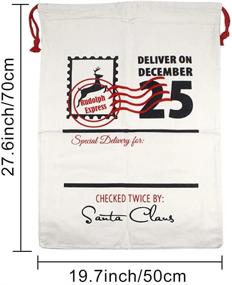 img 3 attached to 👜 Ageoli Large Santa Sacks Christmas Cotton Bags: 5 Packs, 27.5" x 19.7" with Drawstrings