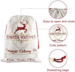 img 2 attached to 👜 Ageoli Large Santa Sacks Christmas Cotton Bags: 5 Packs, 27.5" x 19.7" with Drawstrings