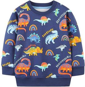 img 4 attached to Toddler Sweatshirts Pullover Dinosaur Christmas