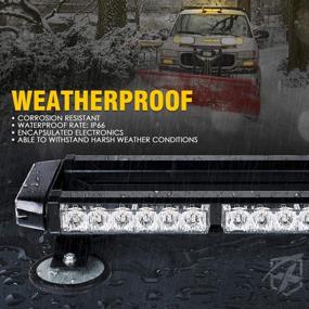 img 1 attached to 🚨 Xprite Amber 32 LED Strobe Flashing Light Bar with Magnetic Base - 21 Flash Modes, 14.5 Inch Emergency Hazard Warning Beacon Lights for Tow Vehicles, Trucks, Cars, Trailers, Tractors, Snow Plows, Roof Safety