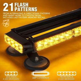 img 2 attached to 🚨 Xprite Amber 32 LED Strobe Flashing Light Bar with Magnetic Base - 21 Flash Modes, 14.5 Inch Emergency Hazard Warning Beacon Lights for Tow Vehicles, Trucks, Cars, Trailers, Tractors, Snow Plows, Roof Safety