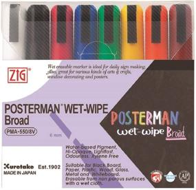 img 4 attached to Zig Posterman Wet Wipe Markers Multicolor