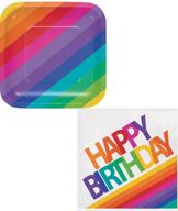 🌈 vibrant rainbow party plates and napkins set for 16, complete with recipe! logo