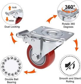 img 4 attached to Coocheer 360 Degree Swivel Caster Wheels