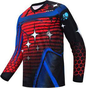 img 4 attached to 🚵 WeimoMonkey Men's Mountain Bike Motocross Jersey | Long Sleeve MTB T-Shirt for Cycling Enthusiasts