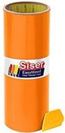 🔸 siser heat transfer craft vinyl roll - 3ft x 7.5 inches, with yellow detailer squeegee (orange) logo