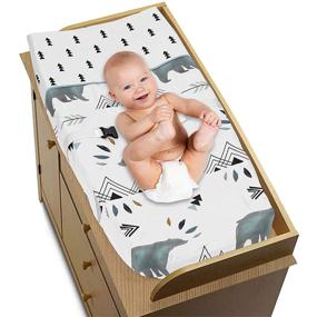 img 2 attached to Bear Mountain Watercolor Changing Pad Cover: Sweet Jojo Designs' Stylish and Functional Nursery Accessory