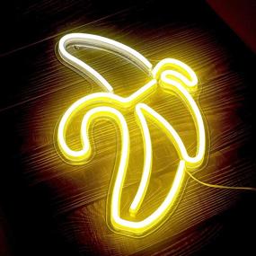 img 3 attached to 🍌 Vibrant LED Neon Banana Sign: 17.5"x7" Cool Light for Walls, Bedrooms, Parties & Holidays, USB Powered