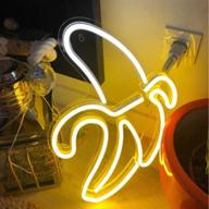 🍌 vibrant led neon banana sign: 17.5"x7" cool light for walls, bedrooms, parties & holidays, usb powered логотип