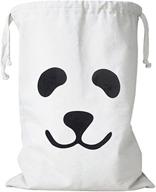 🐼 wujee toy storage bag with drawstring - organize your kid's toys, clothes, books, and laundry with this canvas space saver basket container (panda) логотип