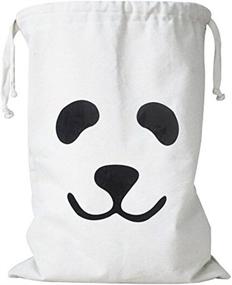 img 4 attached to 🐼 Wujee Toy Storage Bag with Drawstring - Organize Your Kid's Toys, Clothes, Books, and Laundry with this Canvas Space Saver Basket Container (Panda)