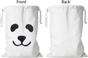 img 3 attached to 🐼 Wujee Toy Storage Bag with Drawstring - Organize Your Kid's Toys, Clothes, Books, and Laundry with this Canvas Space Saver Basket Container (Panda)