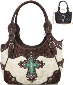 img 3 attached to 👜 Stylish & Secure: Western Rhinestone Leather Concealed Shoulder Women's Handbags & Wallets in Totes