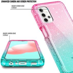 img 3 attached to 📱 Ultimate protection with NZND Case for Samsung Galaxy A32 5G: Built-in Screen Protector, Shockproof Rugged Bumper, Glitter Pink/Aqua Design