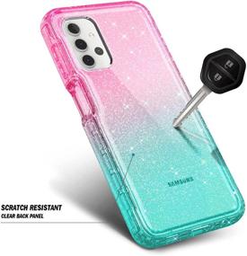 img 1 attached to 📱 Ultimate protection with NZND Case for Samsung Galaxy A32 5G: Built-in Screen Protector, Shockproof Rugged Bumper, Glitter Pink/Aqua Design