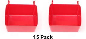 img 3 attached to 🔴 Multi-Pack Small Plastic Pegboard Storage/Parts Bins - Vibrant Red Color (Set of 15)