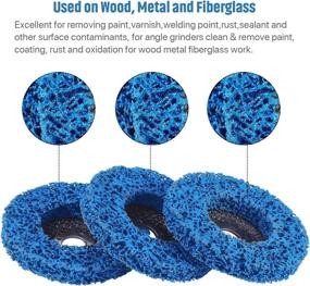 img 1 attached to 🔵 3-Piece Paint Stripping Disc Wheel Set | Rust Stripper Strip Discs for 4 x 5/8 Inch Angle Grinder | Ideal for Effective Paint Coating & Rust Removal on Wood, Metal, and Fiberglass Products | Blue