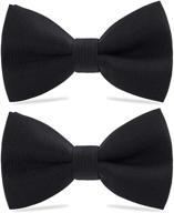 🎀 gabardine solid color pre-tied bow tie - adjustable bowtie for children & adults logo