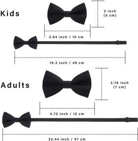 img 3 attached to 🎀 Gabardine Solid Color Pre-Tied Bow Tie - Adjustable Bowtie for Children & Adults